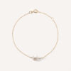 pulseira em ouro 18k com duas pérolas