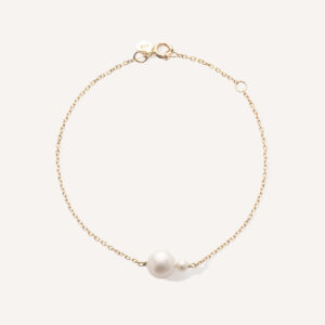 pulseira em ouro 18k com duas pérolas