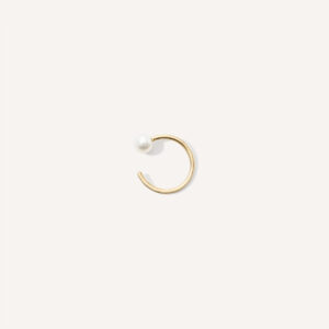 ear cuff com pérola em ouro 18k