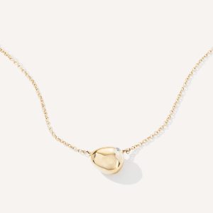 Colar minimalista com compartimento para cinzas feito a mão em ouro 18k