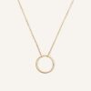 colar minimalista de ouro 18k com círculo e corrente cartier