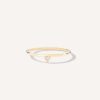 Anel martelado em ouro 18k com diamante minimalista para noivado