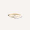Anel de noivado em ouro 18k com diamante de 18p minimalista feito a mão