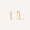 brincos pequenos de argola com diamantes em ouro 18k