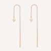 Brinco de estrela com diamante minimalista feito a mão com corrente em ouro 18k