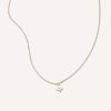 colar feito a mão em ouro 18k com pingente de estrela com diamante no centro minimalista