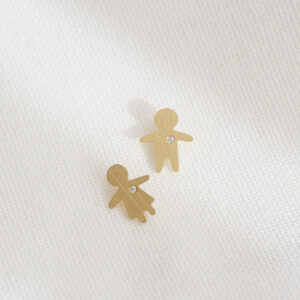 pingentes minimalistas de filho e filha em ouro 18k com diamante