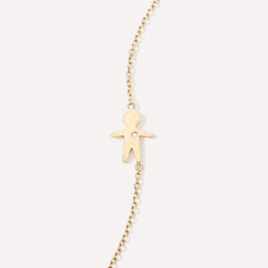 pulseira filho em ouro 18k e diamante