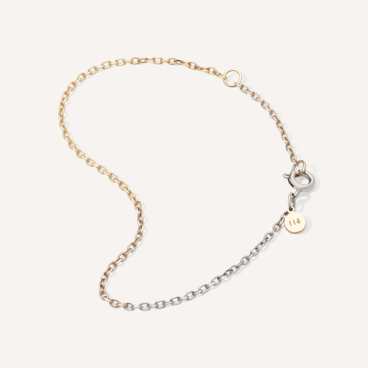 pulseira em 3 tons de ouro 18k ouro branco, ouro champagne e ouro amarelo.