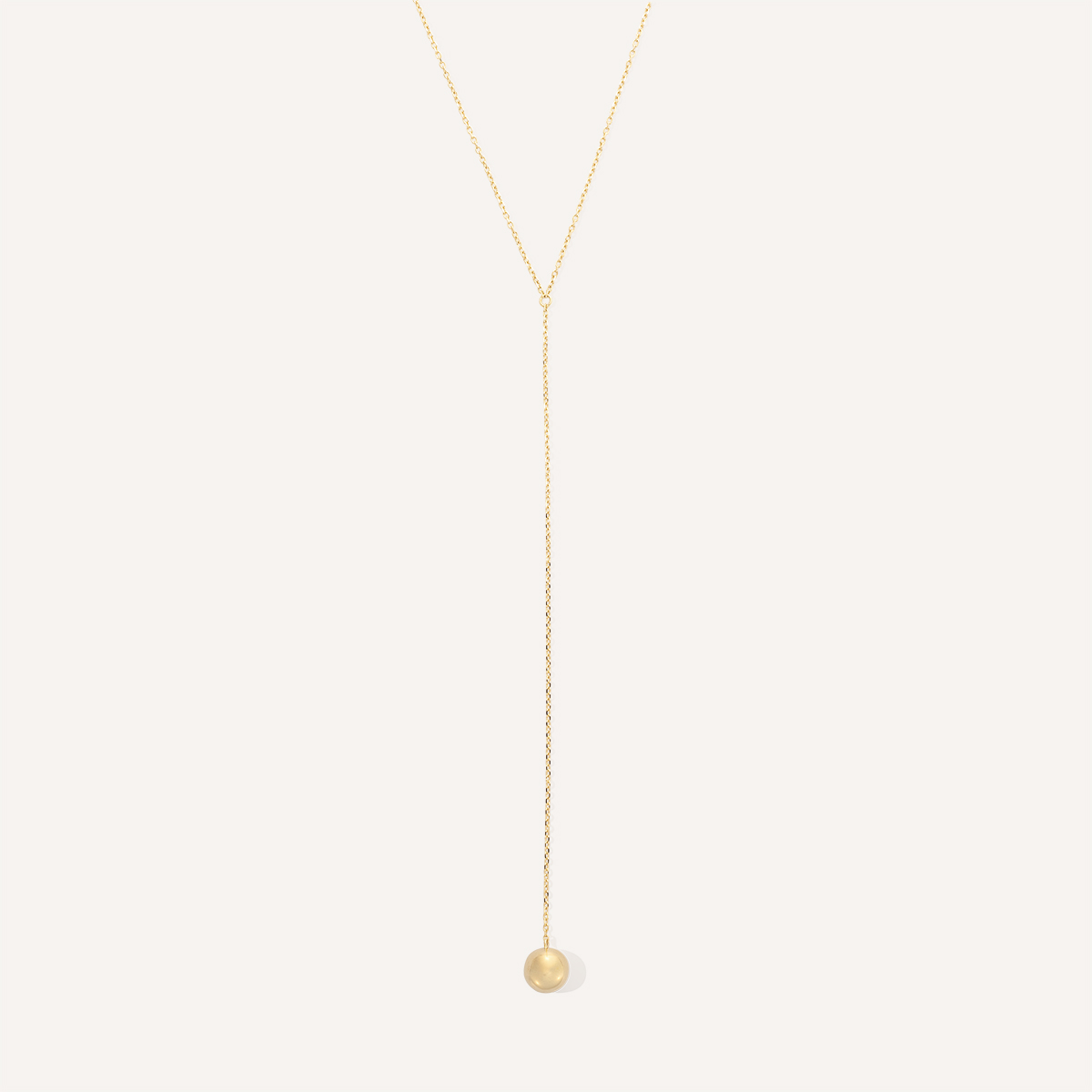 colar feito a mão em ouro amarelo 18k de corrente cartier fina com esfera na ponta