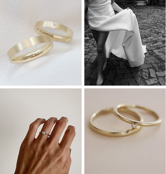 Mosaico com fotos utilizadas no instagram Liê Bridal
