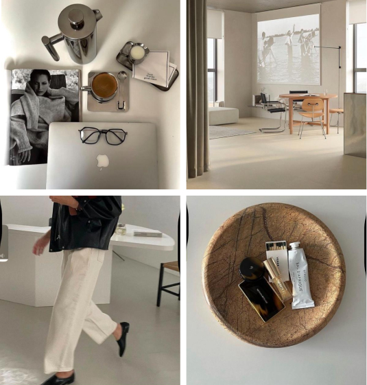 moodboard com fotos minimalistas