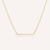 Colar de ouro 18k com traço de diamantes, design minimalista da Joias Liê.