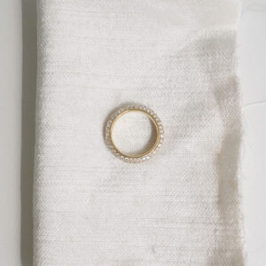 anel de dedinho com diamantes em ouro 18k