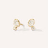 Brinco em ouro 18k com diamantes oval e redondo da Joias Liê.