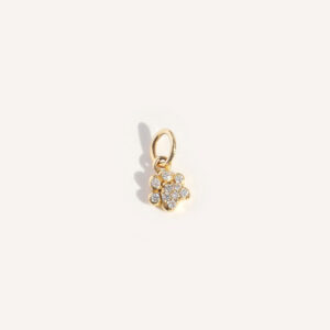pingente de ouro 18k patinha de gato com brilhantes minimalista