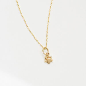 colar de patinha de cachorro em ouro 18k minimalista