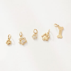 pingentes de patinhas de cachorro ouro 18k minimalista
