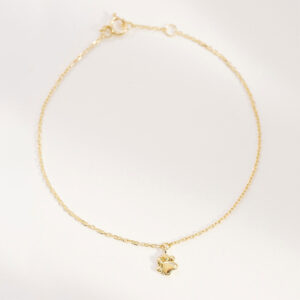 pulseira com patinha de cachorro em ouro 18k minimalista