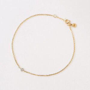 Pulseira em ouro amarelo 18k com diamante de 5 pontos.